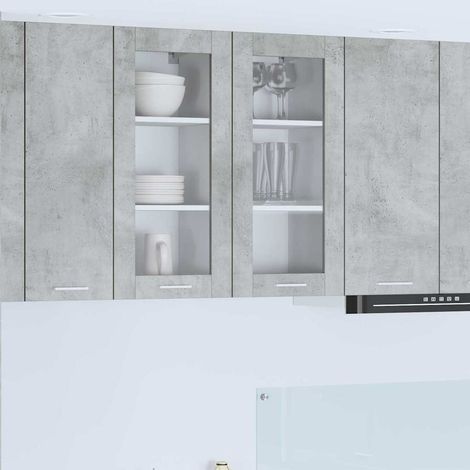 Hängeschrank 2 pcs Beton Grau 40 x 31 x 80 cm Holzwerkstoff