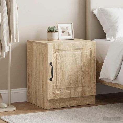 Lot de 2 tables de chevet en bois d’ingénierie, chêne Sonoma, 43 x 34,5 x 47 cm - PANGIVO (1/5)