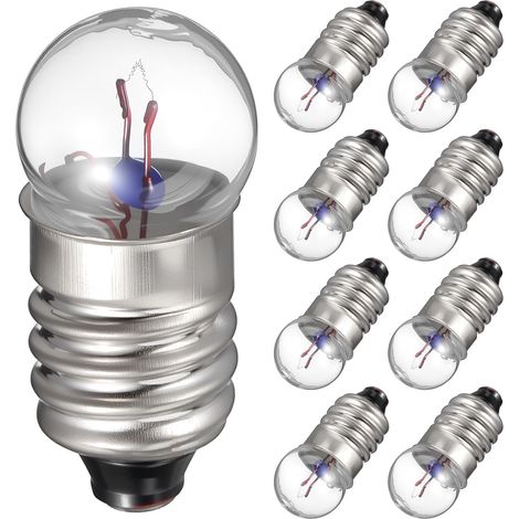 Lot de 10 ampoules miniatures — 2,5 V, 0,3 A, culot à vis E10 idéales pour les expériences de physique scolaire et le matériel pédagogique scientifique DIY (1/5)