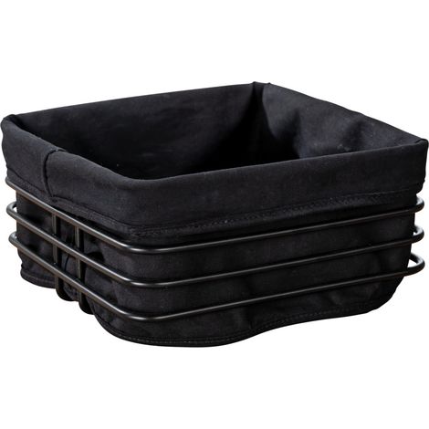 WENKO Metall Brotkorb Premium Square in Schwarz 21 x 21 x 10,5 cm (1/5)