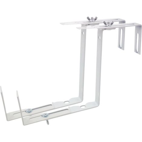 BURI Balkonkastenhalter 2er-Set Blumenkastenhalter Balkonkastenhalterung Balkonkasten - weiss