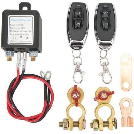 Interruttore di disconnessione batteria remoto, interruttore di interruzione auto 12V CC, antifurto, interruttore automatico principale con terminale in rame a controllo remoto per auto (12V 120A) (1/4)