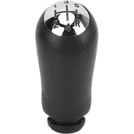 Accessoire de personnalisation pour pommeau de levier de vitesses CLIO III 2005-2009, argent noir, 5 rapports Crezuo (1/4)