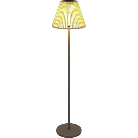 Lampadaire solaire style rotin, lampe solaire avec capteur de luminosité, 25 LED, éclairage solaire automatique style bohème, lampe solaire étanche IP44, lampe d'extérieur pour jardin, balcon, pelouse (1/5)