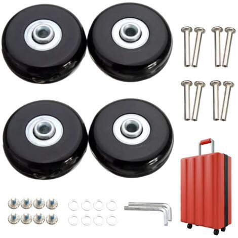 Sollbry Lot de 4 roues de rechange pivotantes en caoutchouc pour valise, 45 x 18 mm (1/5)