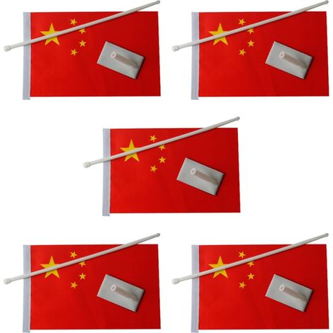 5 Stück Wasserfeste Autoaufkleber Chinesische Nationalflagge