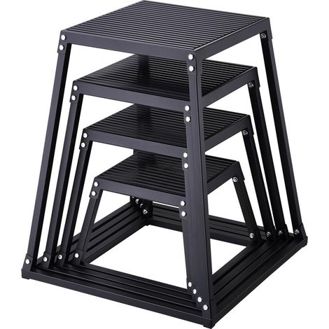 Montage facile boîte de pliométrie 4 pièces, plateformes 305/458/609/762 mm pour saut, squat et step-up (1/5)