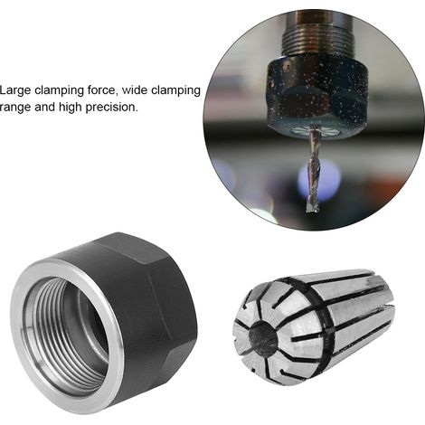 Lot de 2: pince ER11 4mm acier ressort et écrou serrage pour tour et fraiseuse CNC gravure (1/5)