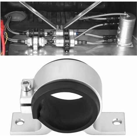 Support de pompe à carburant, Support de Montage de Pompe à Huile/carburant/essence de Voiture 50mm Support de Fixation de Filtre Unique en Alliage D'aluminium Noir(Argent) (1/5)