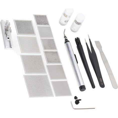 Kit Station Reballing Avec Grille Maille Ventouse Outils Pour Réparation Carte Électronique En Acier Inoxydable (1/5)