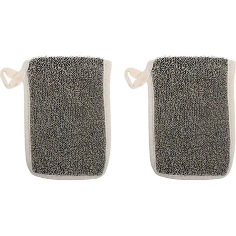 2 Piece Black Linen Bath Soap Bag Reusable Foaming Bag for