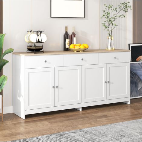 credenza mobile contenitore 160 cm 3 cassetti bianca OKMYHOME (1/5)