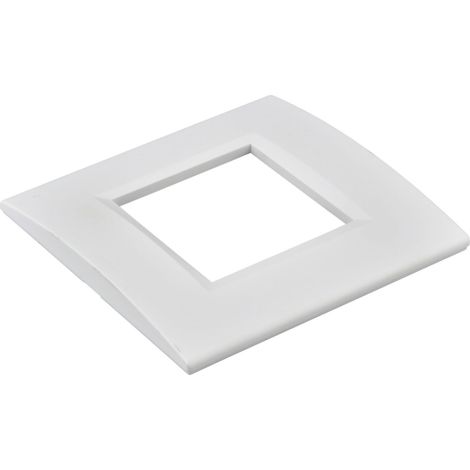 Placca Plastica Quadrata MBL 2 Moduli/Posti Compatibile Bticino Living, 3 Colori Disponibili (Bianco)