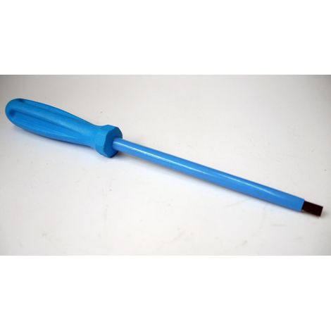 Tournevis plat 6.5x150mm isolé 1000V lame acier chromé manche bleu ATEX II pour vis tête fendue DERANCOURT