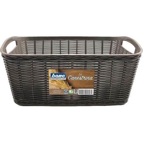 CESTA CASALINGA 'LA CANESTRINA' mod. 'mini' - cm.20 x 14 x h.7 - tortora - BAMA