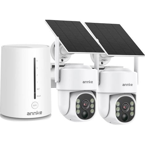 Sistema de cámaras de seguridad, resolución de 4 MP, función de giro e inclinación, batería de 9000 mAh, 2 cámaras. (1/2)