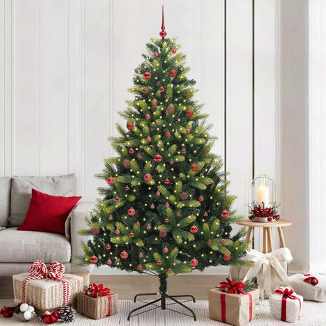 Künstlicher Klapp-Weihnachtsbaum mit 300 LEDs Grün 210 cm
