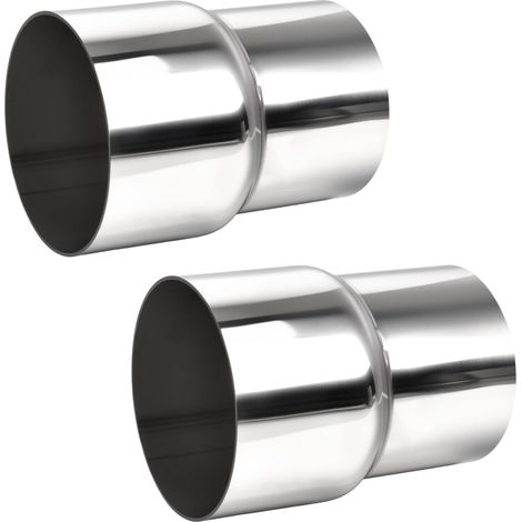 2 pièces Adaptateur d'échappement de 2,5 pouces à 3 pouces de diamètre extérieur Raccord d'échappement en acier inoxydable Adaptateur de tuyau de 100mm de longueur (1/5)