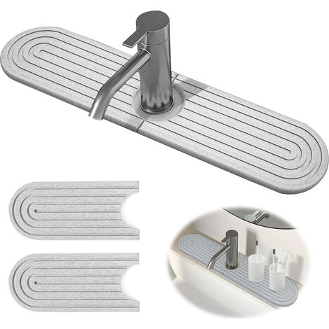 Tappetino per rubinetto da cucina, tappetino anti-schizzi in diatomite per lavello da cucina, tappetino di drenaggio assorbente e ad asciugatura rapida per lavelli da cucina e da bagno, 4510 cm