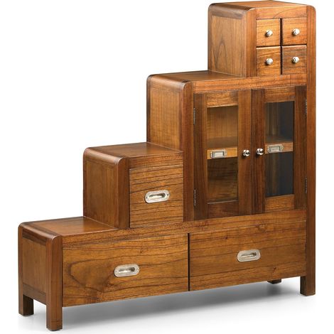 Meuble de rangement escalier droit en bois massif de Mindy Sotchy 98cm (1/4)