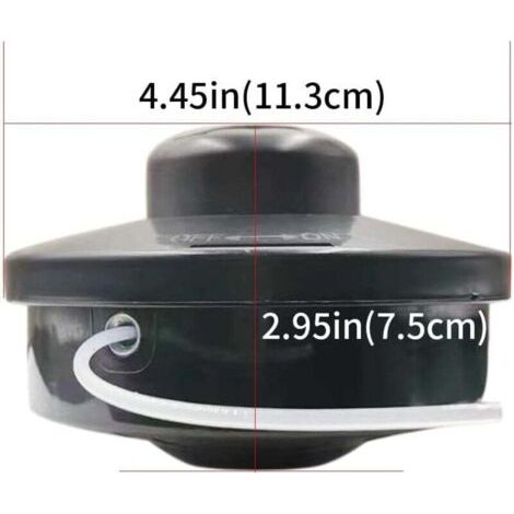 NALOOKAMIC Lot de 2 têtes de rechange universelles pour débroussailleuse à essence à double ligne M10 x 1,25 (noir) (1/3)