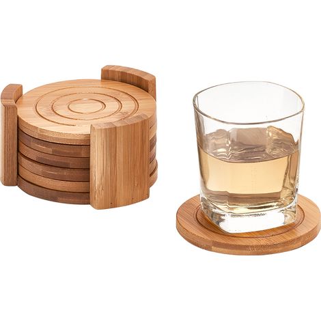Accessorio cucina zeller set 6 sottobicchieri bambù resistente al calore (1/3)