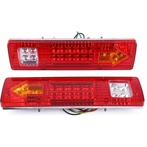 Kit d'éclairage LED pour remorque, lot de 2 feux arrière à 19 LED pour voiture, camion, remorque, fourgonnette - Étanche 24 V (1/5)