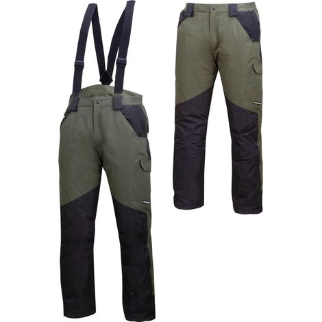 Pantaloni isolanti con bretelle, verde e nero, "XL", CE, lahti (1/3)