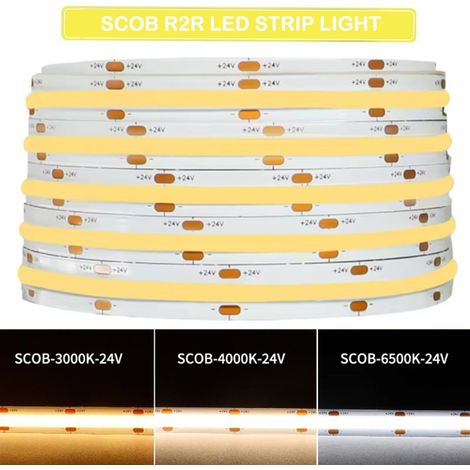 Striscia LED SCOB Bianca 8mm 320 LED al Metro DC24V 5 Metri  4000K (1/5)
