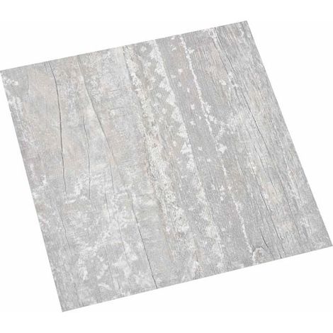 Lames de sol, 5,11 mètres carrés, 55 pièces, PVC, gris clair et blanc.