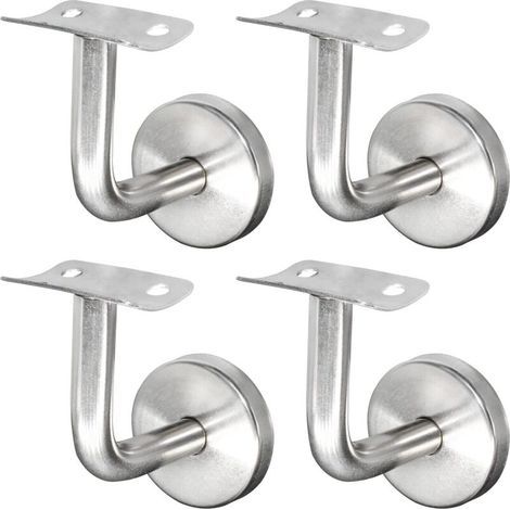 CSPARCV Supporto per corrimano in acciaio inox 304 per ringhiere di scale, ringhiere in legno a parete, argento (4 pezzi) (1/3)