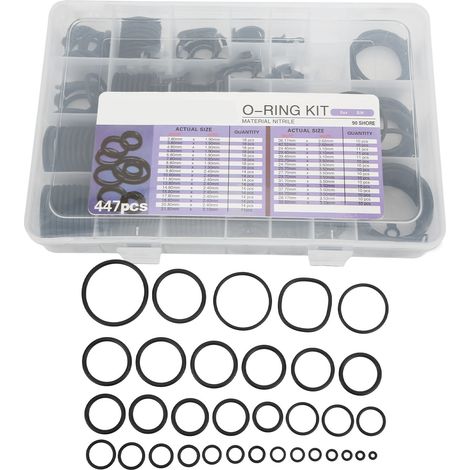 GARRYFIZH Kit joints d‘étanchéité climatisation auto 447 pièces assortiment caoutchouc pour SH excavatrice