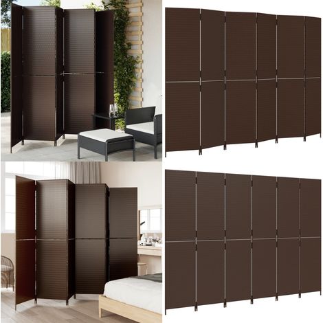 Cloison de séparation 6 panneaux marron résine tressée - Cloison De Séparation - Séparateur Pièce - Paravent - Décoration Intérieur - Résine Tressée - Home & Living (1/5)