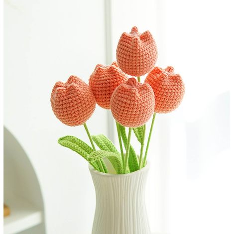 Bouquet De Fleurs Artificielles - En Coton - Rouge - Pour Décoration Intérieure Et Extérieure - 1 Pièce (1/4)