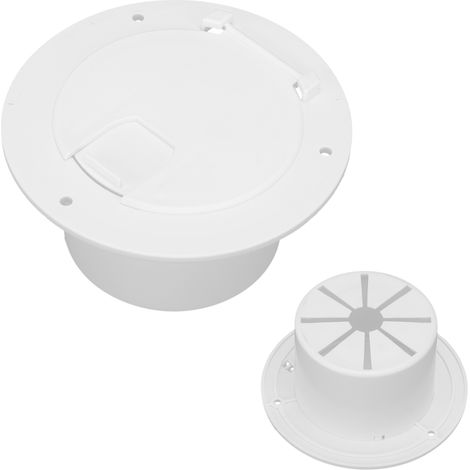 Boîte de jonction étanche avec couvercle rond, accessoire résistant aux UV pour bateau, yacht et camping-car, blanc. (1/5)
