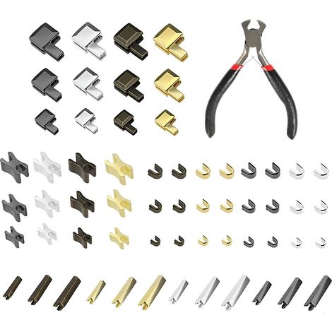 Kit Reparation Fermeture Eclair, 60 Pièces Arret Bas Fermeture Eclair Accessoires de Remplacement de Fermeture à Glissière en Métal avec Pinces pour Veste Jeans Couture Bricolage (1/5)