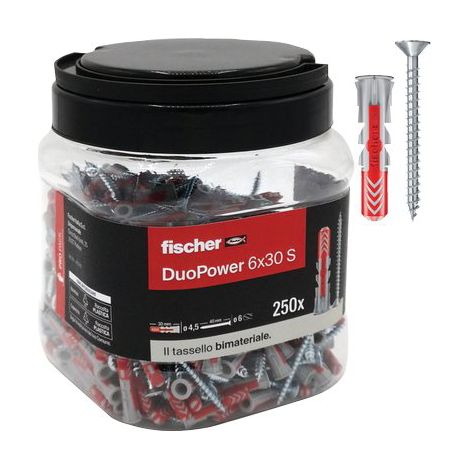 TASSELLO NYLON DUOPOWER 6 S PROPACK FISCHER - VITE TSP CAVA PZ 6X30 S  CF=PZ 250- 1 confezioni