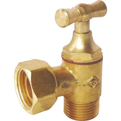 Robinet d'arrêt équerre pour WC - 3/8" - Tête à clapet - Laiton brut (1/4)
