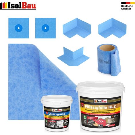 Dichtset Flüssigfolie HLZ 5,5kg Quarzgrund Dichtband Dichtbahn Balkon Bad Dusche (1/5)