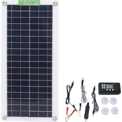 Kit panneau solaire portable 30W 18V monocristallin pour voiture RV marine bateau (1/5)