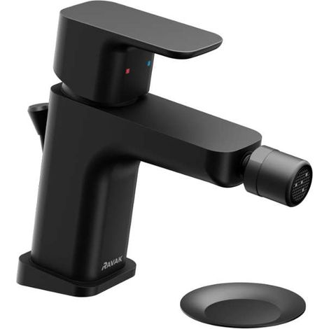 Ravak 10° Free - Bidetarmatur TD F 055.20 mit Ablauf, Schwarz X070155 (1/3)