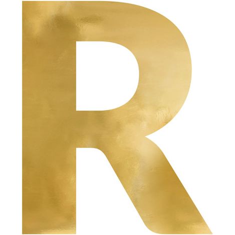 Lettre miroir « R », or, 50 x 60 cm (1/3)