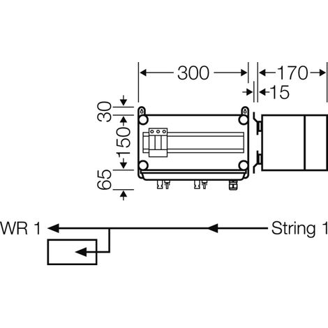 Hensel PV-GAK mit ÜSE 1xPV-String auf 1xWR Mi PV 1111