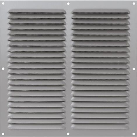 Grille d’aération AUTOGYRE à persiennes aluminium anodisé avec moustiquaire 250 x 250 mm