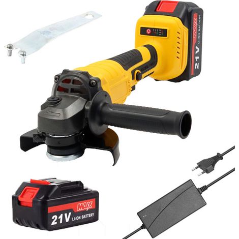 Bürstenloser Mini-Winkelschleifer, Akku-Winkelschleifer, tragbares 21-V-Winkelschleiferwerkzeug mit Akku und Schnellladegerät zum Schleifen, Polieren, Schneiden von Metall, Stein, Beton (1/4)