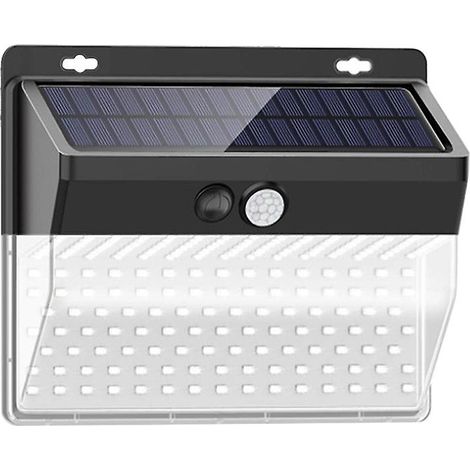 Applique murale solaire avec détecteur de mouvement infrarouge, étanche, pour jardin extérieur (206 LED, lumière blanche) (1/5)