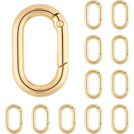 Lot de 12 mousquetons ovales à ressort pour porte-clés, randonnée et escalade. (1/5)
