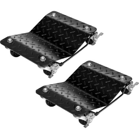 Carro para ruedas de coche, capacidad de 2721 kg, construcción robusta, 2 unidades, color negro. (1/2)