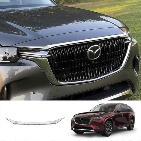 Garniture de protection chromée pour bord de capot Mazda CX-90, accessoires automobiles, bande décorative au-dessus de la calandre ( ) (1/5)