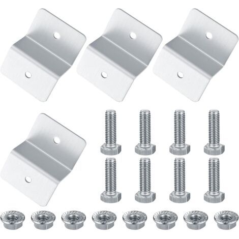 FITAGS 4 Pièces Support en Z de Panneau Solaire, Supports de Montage en Z, Panneaux Solaire Support en Aluminium avec écrous Boulons pour Bateau de Toit Fixation Support Z (1/5)